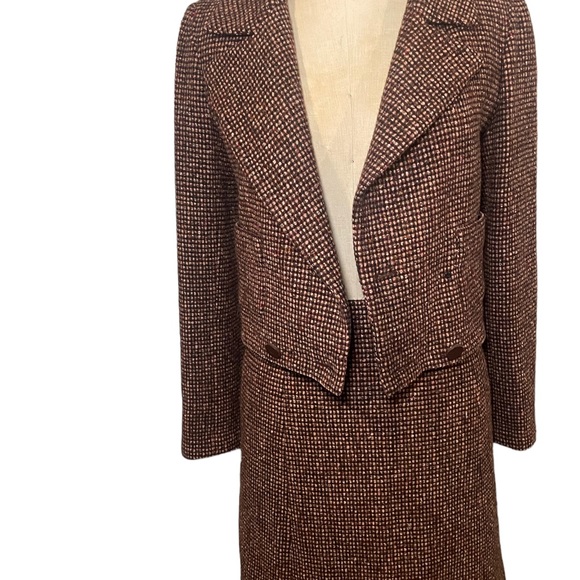Chanel suit set fall 2001 , cropped jacked high waist shirt size 34 tweed - Picture 4 of 17